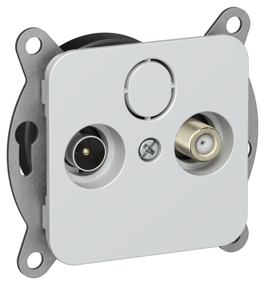 IEK FLITE Розетка 2-местная TV+SAT экранированная оконечная РТВс-2-1-1-ФлЖ жемчуг IEK, FI-AF23-O-K36