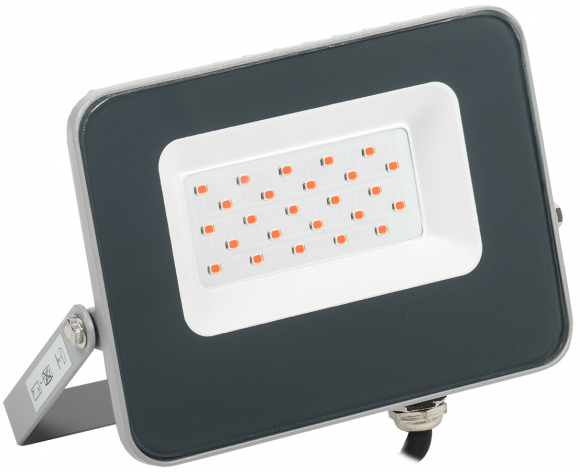 IEK Прожектор светодиодный СДО 07-20R red IP65 серый IEK, LPDO7R-01-20-K03