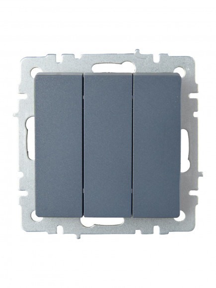 IEK BRITE Выключатель 3-клавишный 10А ВС10-3-0-БрМ маренго , BR-V30-0-10-K35