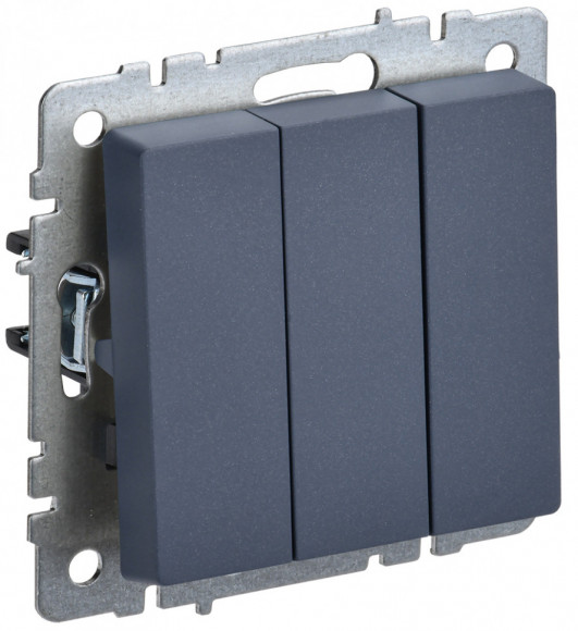 IEK BRITE Выключатель 3-клавишный 10А ВС10-3-0-БрМ маренго IEK, BR-V30-0-10-K35