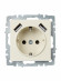 IEK BRITE Розетка 1-местная с заземлением с защитными шторками 16А с USB A+A 5В 2,1А РЮш10-1-БрКр бежевый , BR-R14-16-U21-D21-K10