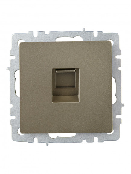 IEK BRITE Розетка компьютерная RJ45 кат.6 РК11-БрШ шампань , BR-K10-2-K37