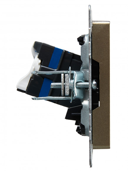 IEK BRITE Розетка компьютерная RJ45 кат.6 РК11-БрШ шампань , BR-K10-2-K37