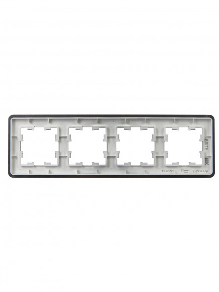 IEK BRITE Рамка 4-местная РУ-4-1-Бр металл титан RE IEK, BR-M42-M-01-K48