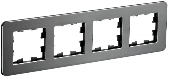 IEK BRITE Рамка 4-местная РУ-4-1-Бр металл титан RE IEK, BR-M42-M-01-K48