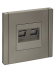 IEK FORTE&PIANO Розетка компьютерная двойная RJ45 кат.6 FP534 сталь , FP-K20-2-K46