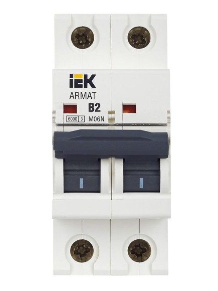 IEK ARMAT Автоматический выключатель M06N 2P B 2А IEK, AR-M06N-2-B002