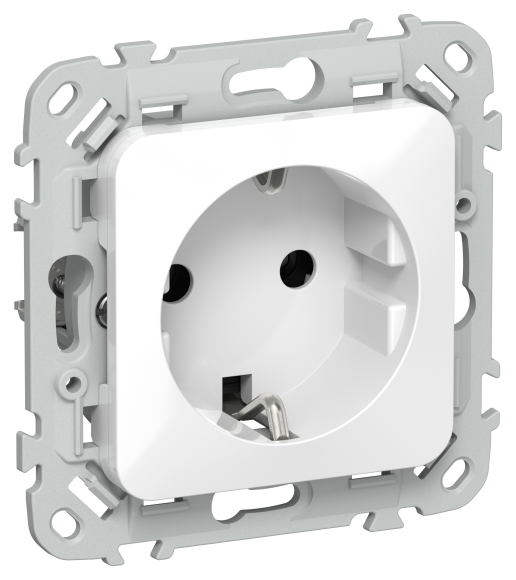 IEK FLITE Розетка с заземлением без защитных шторок 16А РС11-0-ФлБ белый IEK, FI-R11-16-K01