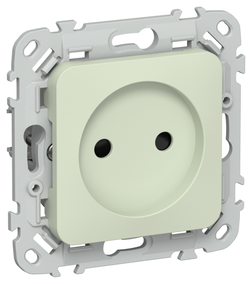 IEK FLITE Розетка без заземления с защитными шторками безвинтовое крепление 10А РСш01-1-ФлП панг IEK, FI-R13-10-1-K92
