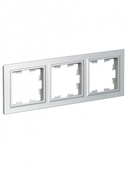 IEK BRITE Рамка 3-местная РУ-3-БрА алюминий , BR-M32-K47