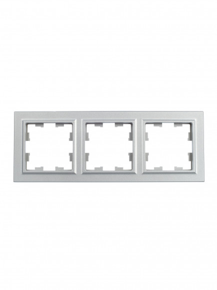 IEK BRITE Рамка 3-местная РУ-3-БрА алюминий , BR-M32-K47