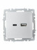 IEK BRITE Розетка USB A+C 18Вт РЮ11-1-БрА алюминий IEK, BR-U22-018-K47