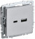 IEK BRITE Розетка USB A+C 18Вт РЮ11-1-БрА алюминий IEK, BR-U22-018-K47