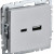 BRITE Розетка USB A+C 18Вт РЮ11-1-БрА алюминий IEK, BR-U22-018-K47