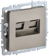 BRITE Розетка компьютерная двойная RJ45 кат.6 РК11-2-БрШ шампань , BR-K20-2-K37