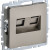 BRITE Розетка компьютерная двойная RJ45 кат.6 РК11-2-БрШ шампань IEK, BR-K20-2-K37