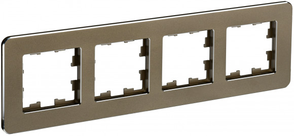 IEK BRITE Рамка 4-местная РУ-4-1-Бр металл латунь RE IEK, BR-M42-M-01-K49