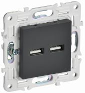SKANDY Розетка USB A+A 3,1А SK-R15G графит , SK-U21-D31-K53