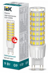 Лампа светодиодная CORN капсула 9Вт 230В 4000К керамика G9 IEK, LLE-CORN-9-230-40-G9 Лампа светодиодная CORN капсула 9Вт 230В 4000К керамика G9 IEK, LLE-CORN-9-230-40-G9