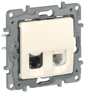 IEKETIKA Розетка двойная RJ11+RJ45 кат.5E UTP 6723521 слоновая кость IEK