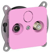 FLITE Розетка 2-местная TV+SAT экранированная проходная РТВс-2-1-2-ФлПр пурпурный IEK, FI-AF23-P-K99