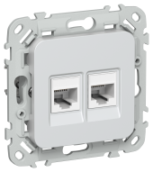 FLITE Розетка 2-местная RJ45/RJ11 категория 5Е/3 UTP РКТ5е/3-2-0-ФлЖ жемчуг IEK, FI-KT22-1-K36