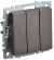 IEK BRITE Выключатель 3-клавишный 10А ВС10-3-0-БрТБ темная бронза , BR-V30-0-10-K45