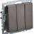 BRITE Выключатель 3-клавишный 10А ВС10-3-0-БрТБ темная бронза IEK, BR-V30-0-10-K45