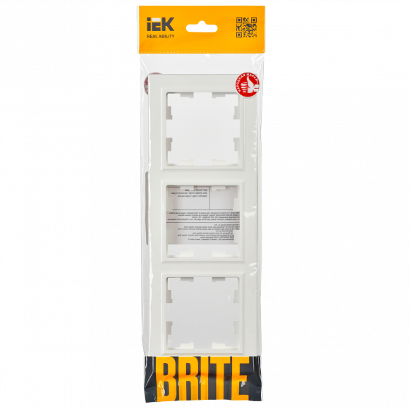 IEK BRITE Рамка 3-местная РУ-3-БрБ белый , BR-M32-K01