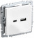 IEK BRITE Розетка USB A+C 18Вт РЮ11-1-БрБ белый IEK, BR-U22-018-K01