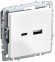 IEK BRITE Розетка USB A+C 18Вт РЮ11-1-БрБ белый IEK, BR-U22-018-K01
