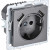 BRITE Розетка 1-местная с заземлением с защитными шторками 16А с USB A+A 5В 2,1А РЮш10-1-БрС сталь IEK, BR-R14-16-U21-D21-K46