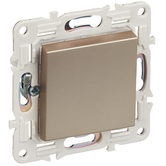 IEK SKANDY Выключатель 1-клавишный перекрестный 10А SK-V03Sh шампань , SK-V13-0-10-K37