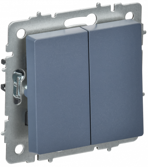 IEK BRITE Выключатель 2-клавишный перекрестный 10А ВС10-2-3-БрМ маренго , BR-V23-0-10-K35