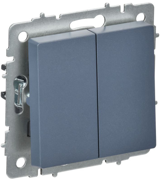 IEK BRITE Выключатель 2-клавишный перекрестный 10А ВС10-2-3-БрМ маренго IEK, BR-V23-0-10-K35