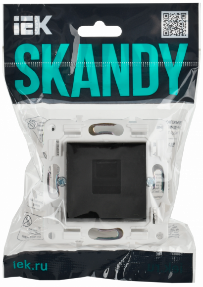 IEK SKANDY Розетка компьютерная RJ45 кат.5E SK-K01Bl черный , SK-K10-1-K02