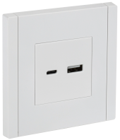 FORTE&PIANO Розетка USB A+C 18Вт FP251 белый , FP-U22-018-K01