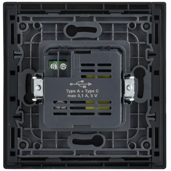 IEK FORTE&PIANO Розетка USB A+C 3,1А FP750M металл никель IEK, FP-U22-D31-M-K50