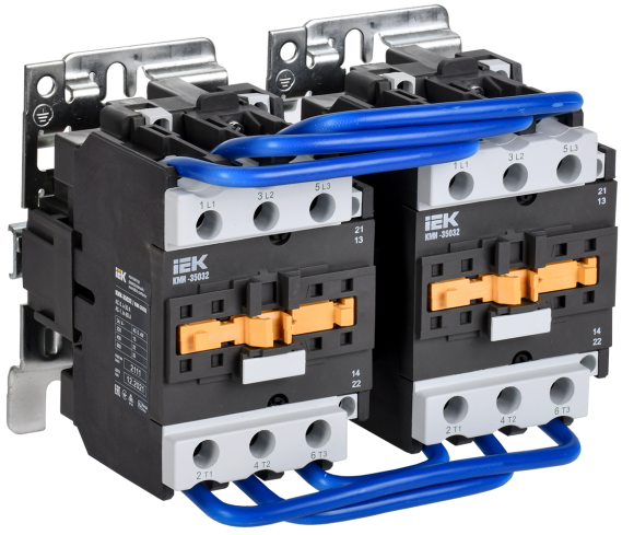 IEK Контактор КМИ-35032 реверс 50А 400В/АС3 2NO;2NC IEK, KKM33-050-400-22-1