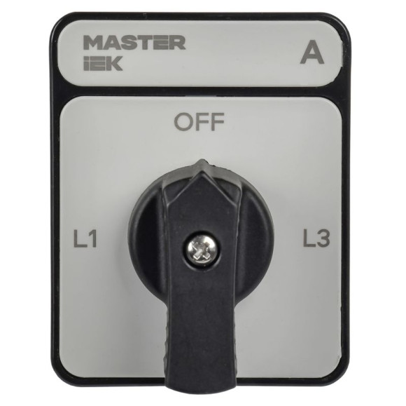 IEK Переключатель кулачковый стандартная черная рукоятка 63А схема 98 MASTER IEK, MI-CS10-063-098-K02