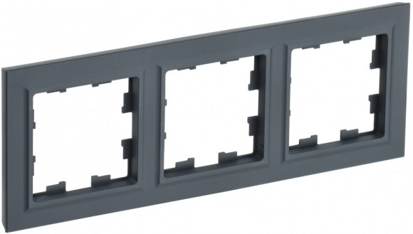 IEK BRITE Рамка 3-местная РУ-3-БрГ графит IEK, BR-M32-K53