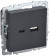 IEK BRITE Розетка USB A+C 18Вт РЮ11-1-БрГ графит IEK, BR-U22-018-K53