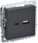 IEK BRITE Розетка USB A+C 18Вт РЮ11-1-БрГ графит IEK, BR-U22-018-K53