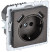 IEK BRITE Розетка 1-местная с заземлением с защитными шторками 16А с USB A+A 5В 2,1А РЮш10-1-БрТБ темная бронза , BR-R14-16-U21-D21-K45