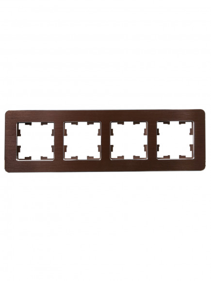 IEK BRITE Рамка 4-местная РУ-4-1-Бр металл коричневый RE AL IEK, BR-M42-M-21-K30 IEK BRITE Рамка 4-местная РУ-4-1-Бр металл коричневый RE AL IEK, BR-M42-M-21-K30