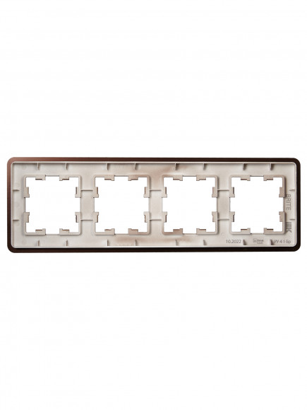 IEK BRITE Рамка 4-местная РУ-4-1-Бр металл коричневый RE AL IEK, BR-M42-M-21-K30 IEK BRITE Рамка 4-местная РУ-4-1-Бр металл коричневый RE AL IEK, BR-M42-M-21-K30