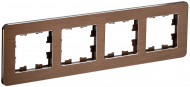 BRITE Рамка 4-местная РУ-4-1-Бр металл коричневый RE AL IEK, BR-M42-M-21-K30