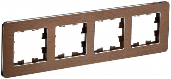 IEK BRITE Рамка 4-местная РУ-4-1-Бр металл коричневый RE AL IEK, BR-M42-M-21-K30