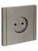 IEK FORTE&PIANO Розетка 1-местная без заземления с защитными шторками винтовое крепление 10А FP517 сталь , FP-R13-10-K46