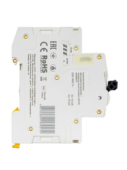 IEK ARMAT Автоматический выключатель M10N 1P C 20А IEK, AR-M10N-1-C020